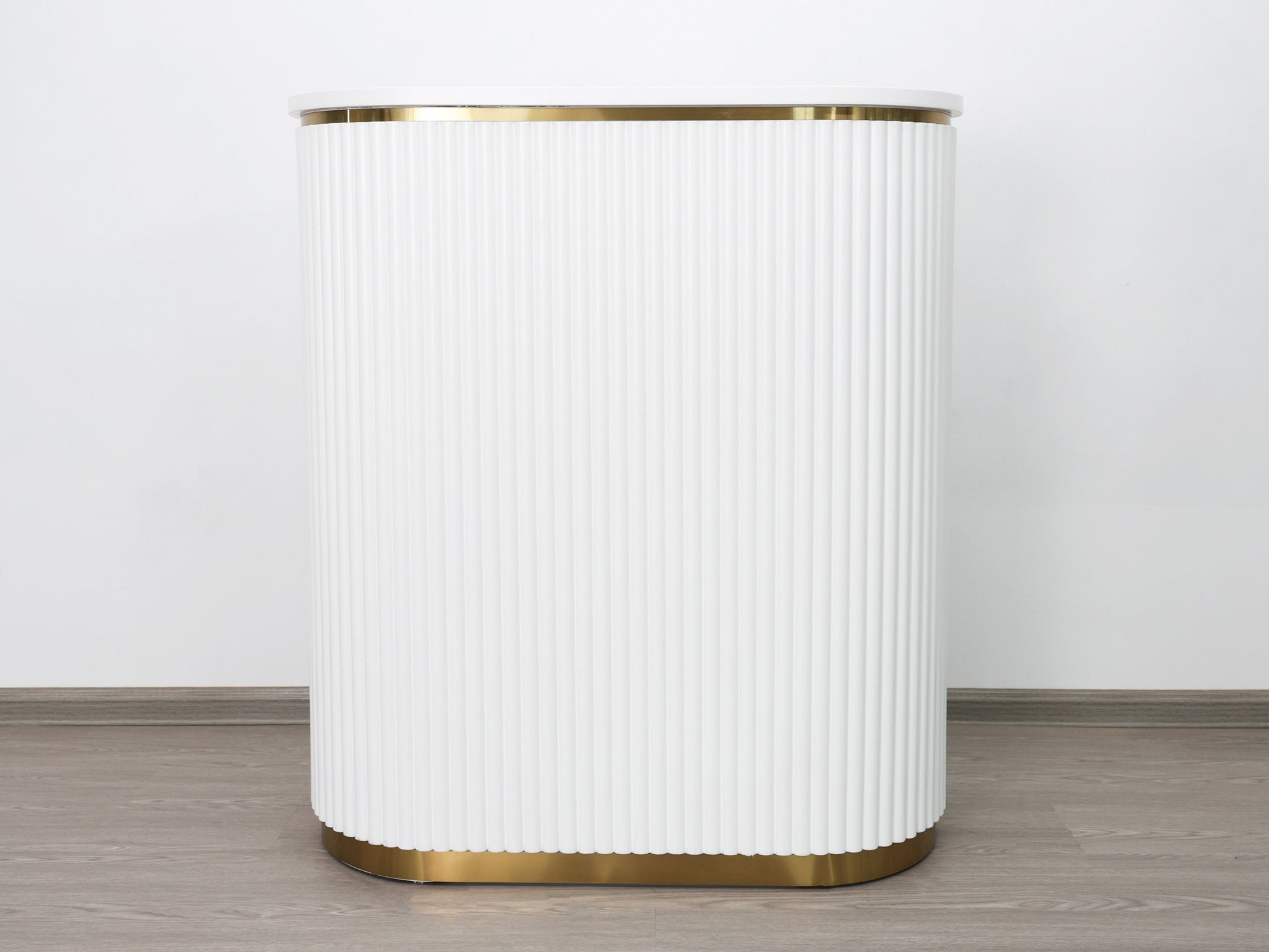 39" White Tambour Reception Desk - Free Shipping
