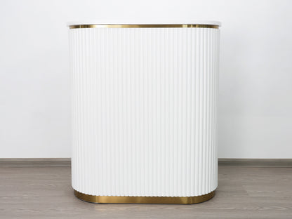 39" White Tambour Reception Desk - Free Shipping