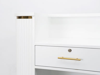 39" White Tambour Reception Desk - Free Shipping