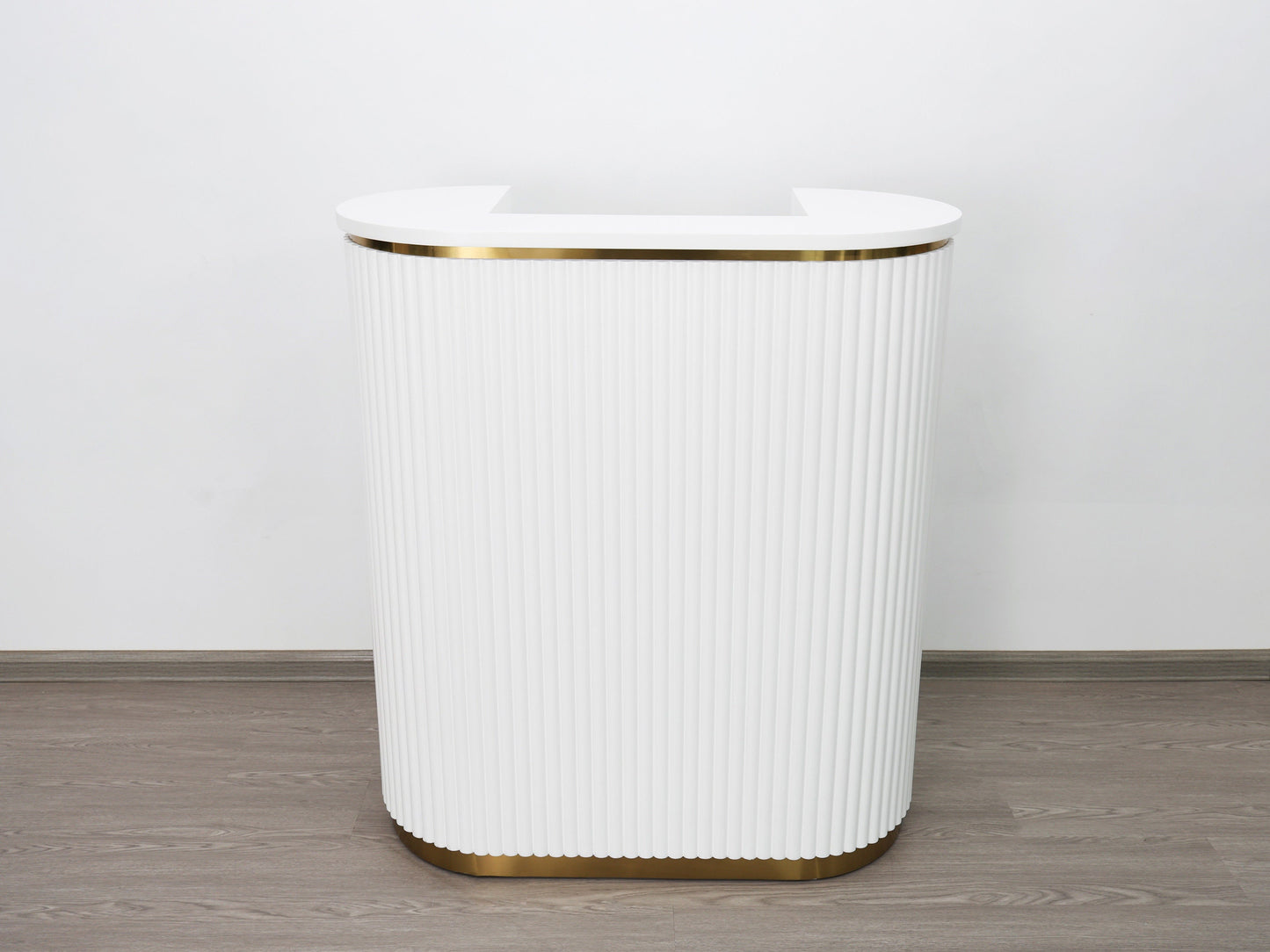 39" White Tambour Reception Desk - Free Shipping