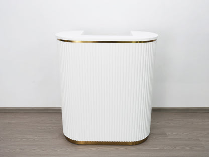 39" White Tambour Reception Desk - Free Shipping