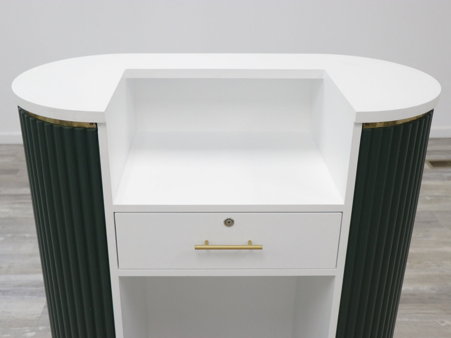 39" Evergreen Tambour Reception Desk - Free Shipping