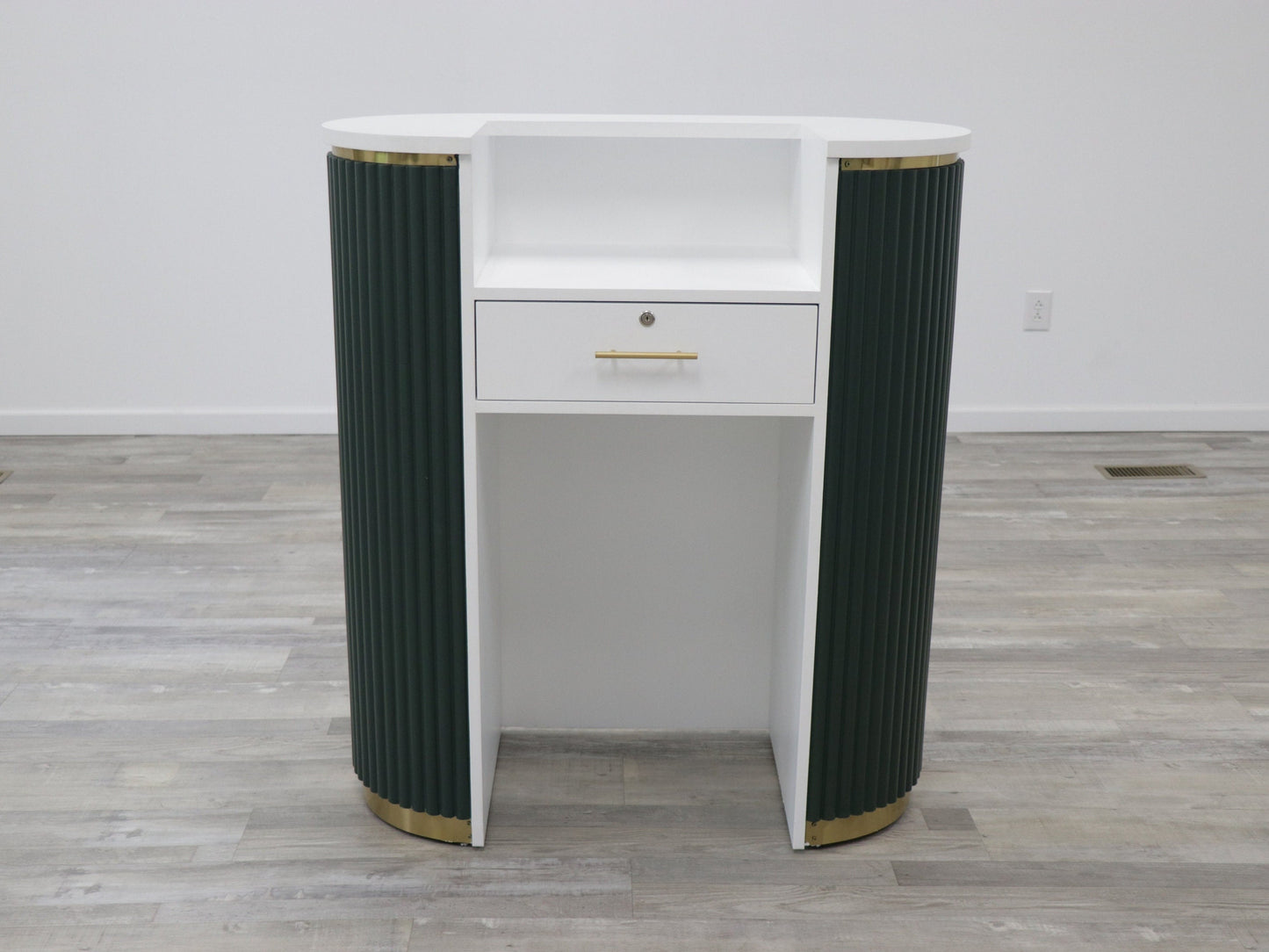 39" Evergreen Tambour Reception Desk - Free Shipping