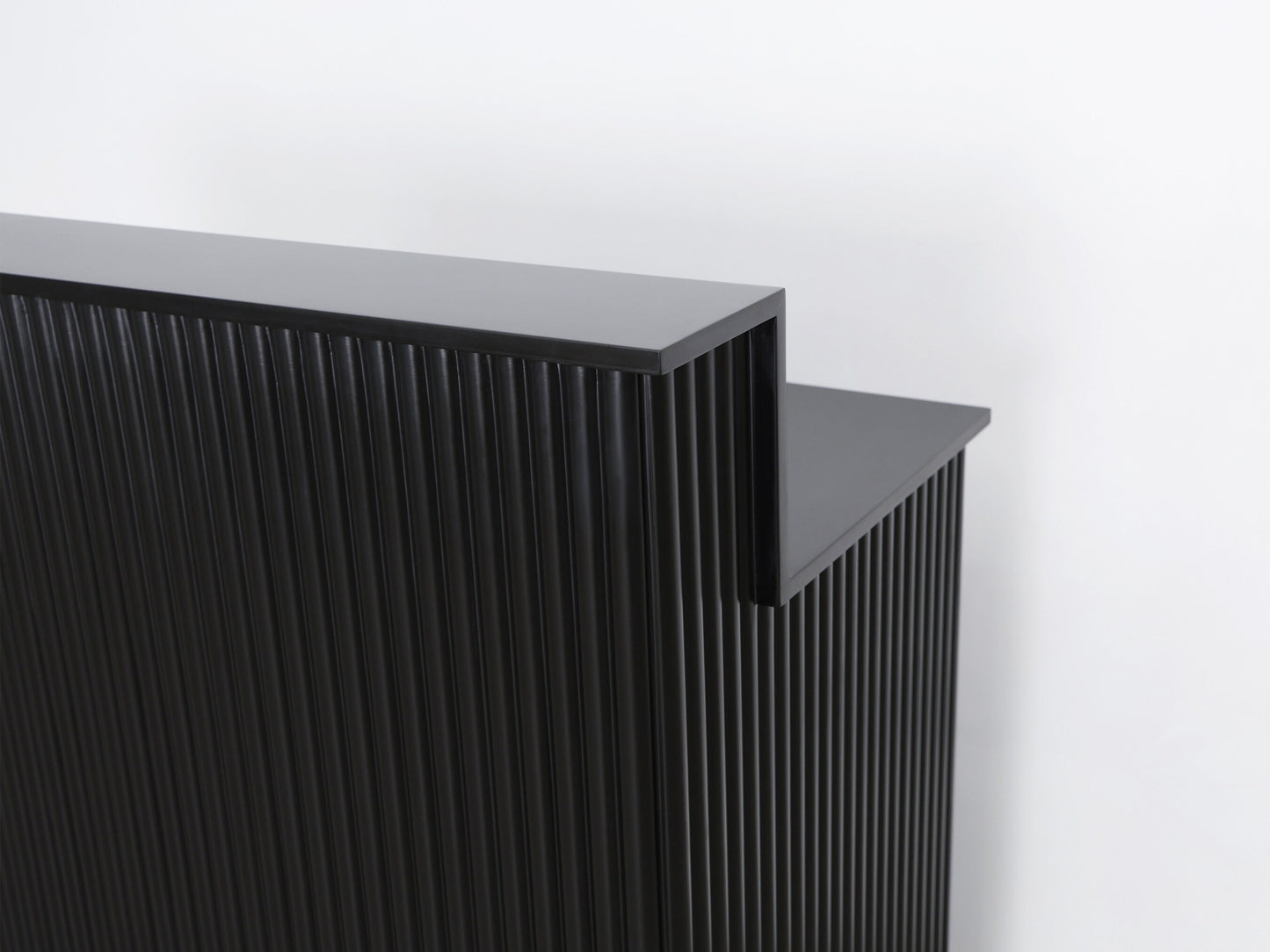 39" Black Tambour Reception Desk - Free Shipping