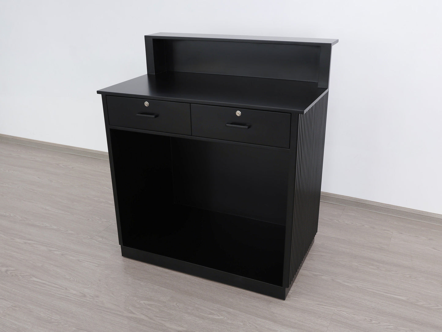39" Black Tambour Reception Desk - Free Shipping