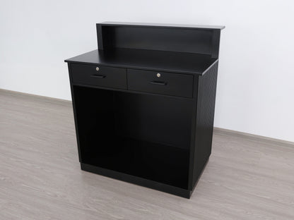 39" Black Tambour Reception Desk - Free Shipping