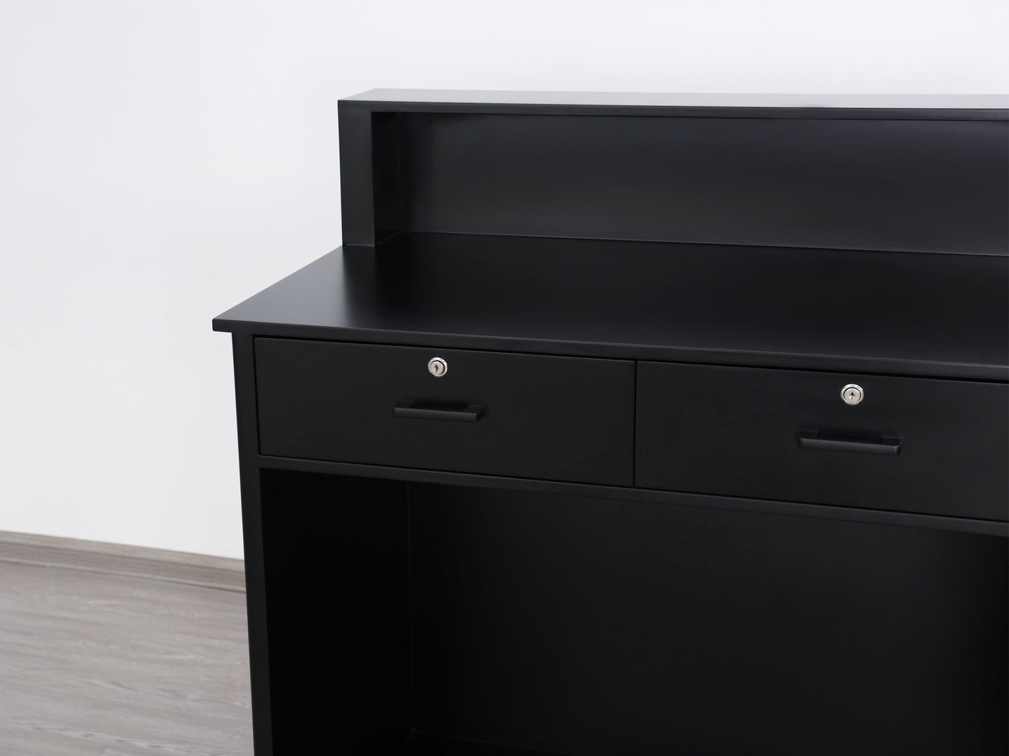 39" Black Tambour Reception Desk - Free Shipping
