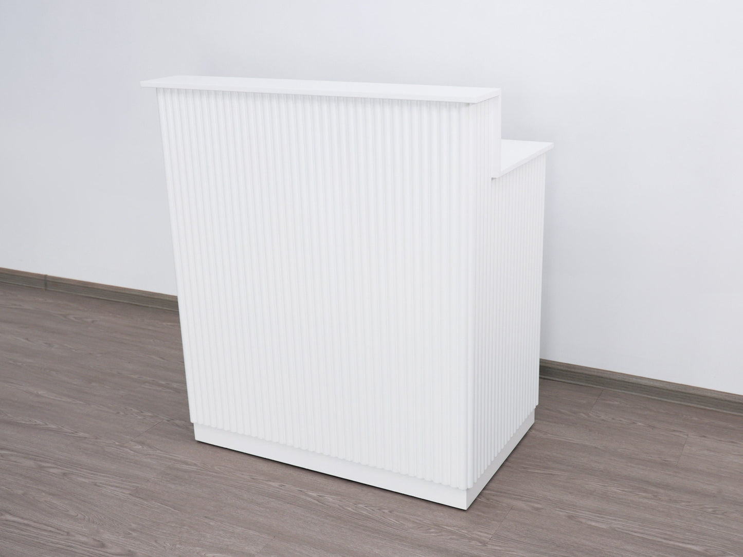 39" White Tambour Reception Desk - Free Shipping