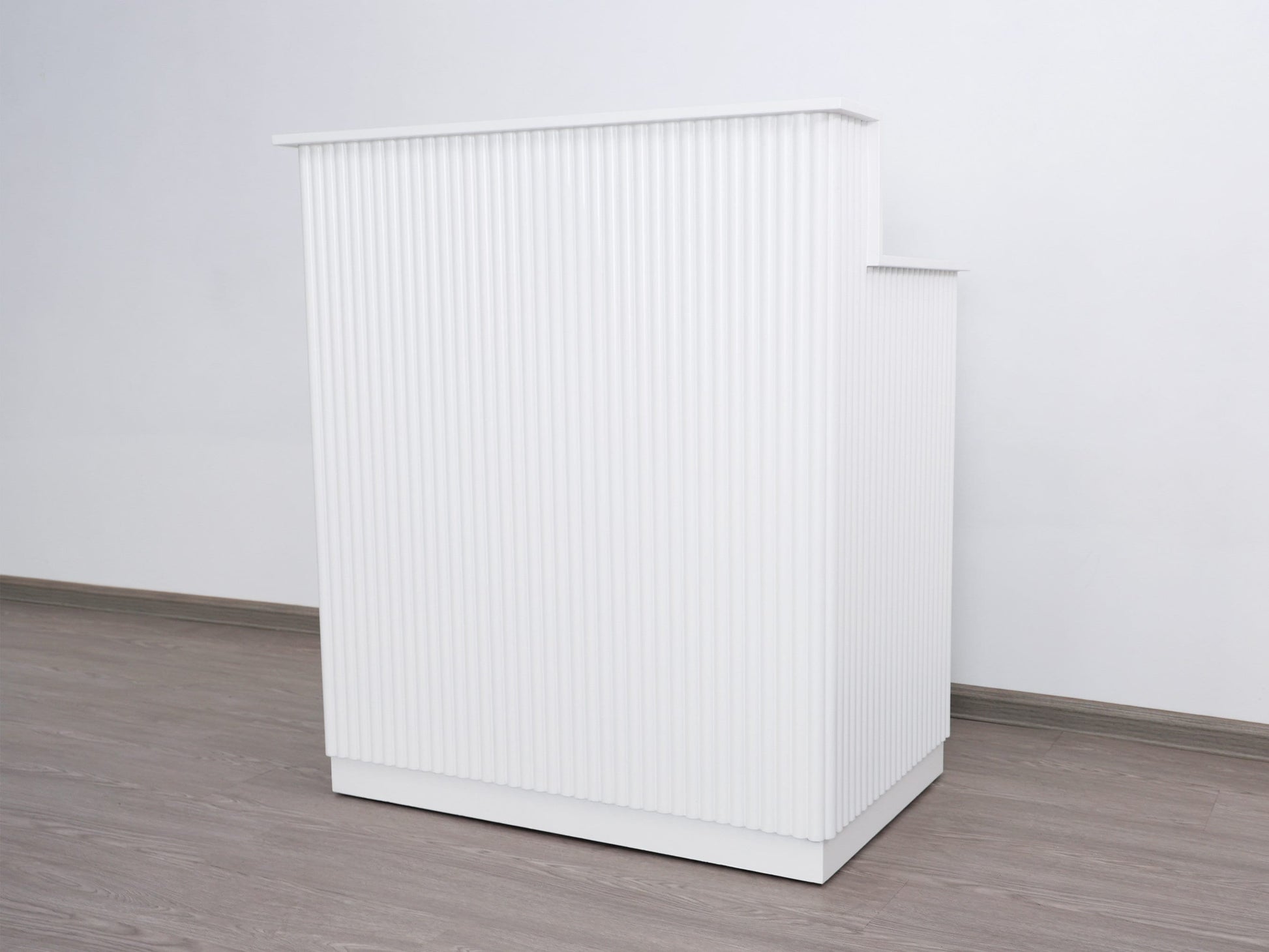 39" White Tambour Reception Desk - Free Shipping