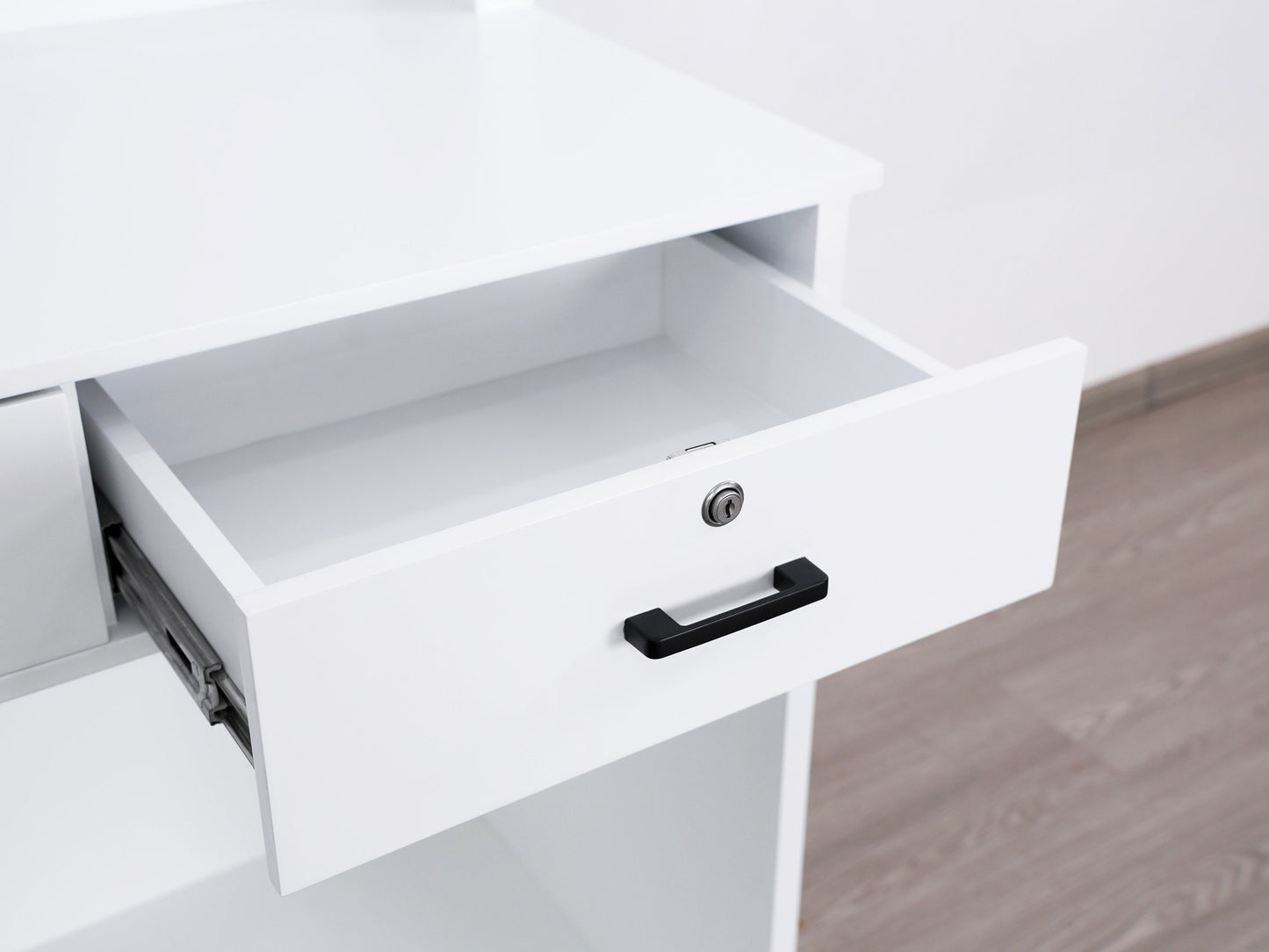 39" White Tambour Reception Desk - Free Shipping