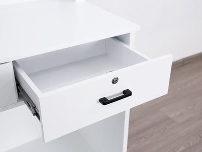 39" White Tambour Reception Desk - Free Shipping