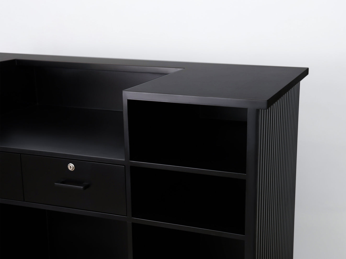 59" Black Tambour Reception Desk - Free Shipping