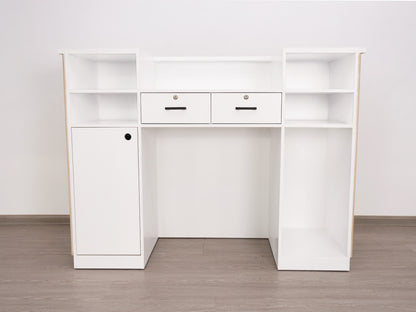 59" Natural Oak Tambour Reception Desk - Free Shipping