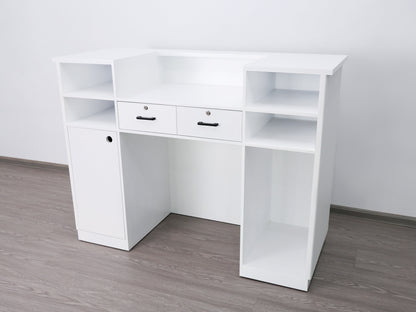 59" White Tambour Reception Desk - Free Shipping