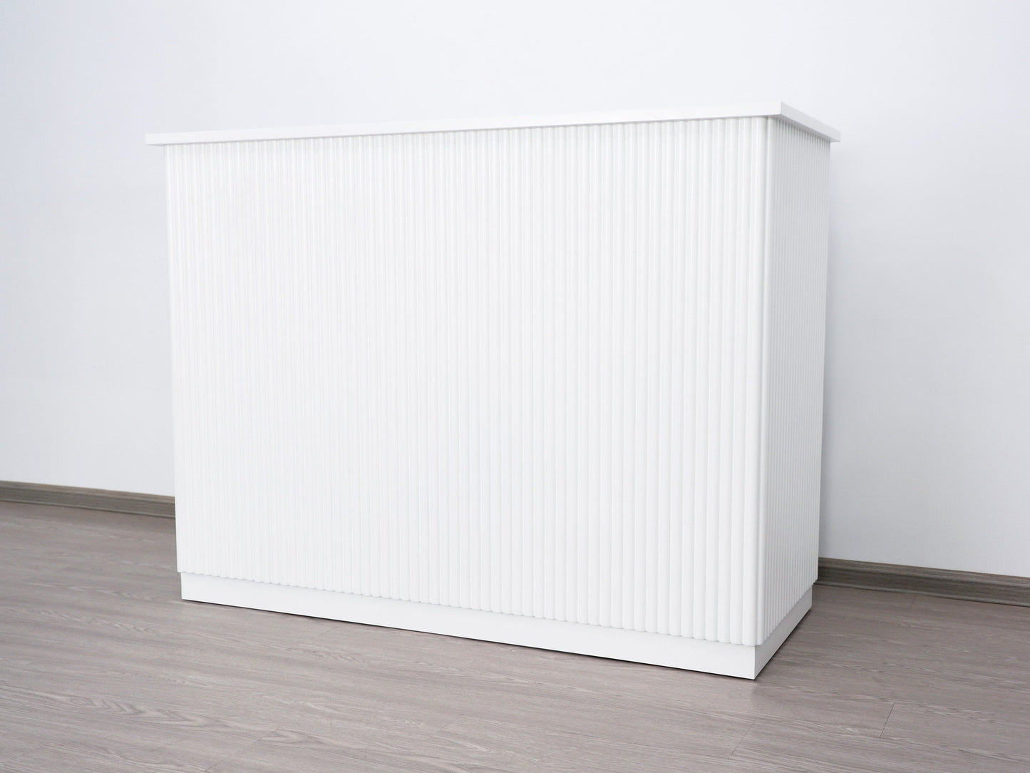 59" White Tambour Reception Desk - Free Shipping