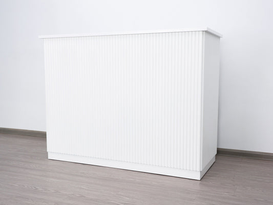 59" White Tambour Reception Desk - Free Shipping