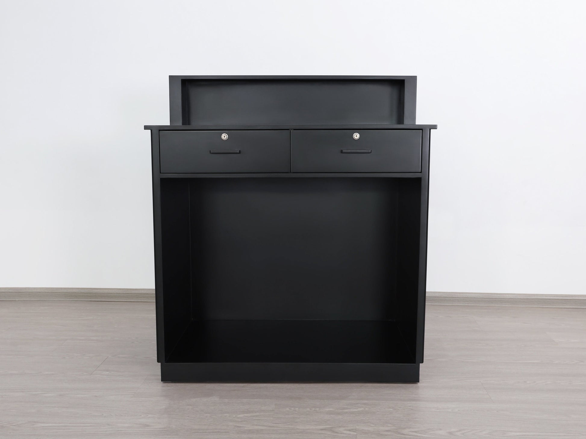 39" Black Tambour Reception Desk - Free Shipping