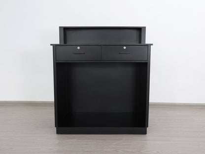39" Black Tambour Reception Desk - Free Shipping