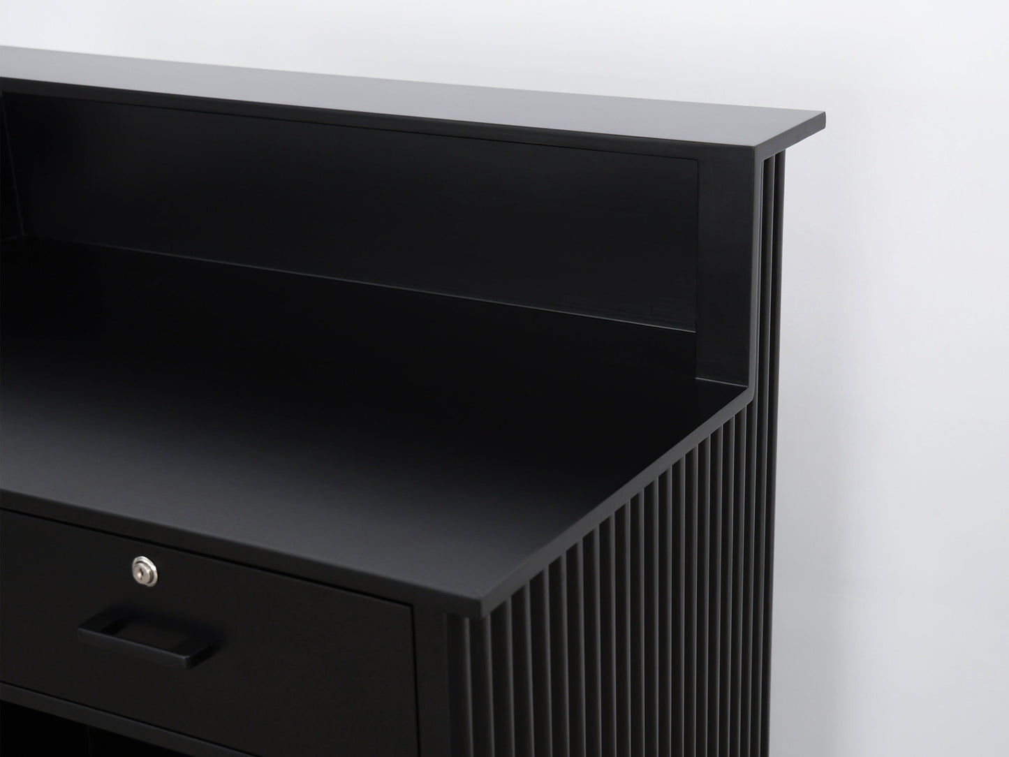 39" Black Tambour Reception Desk - Free Shipping