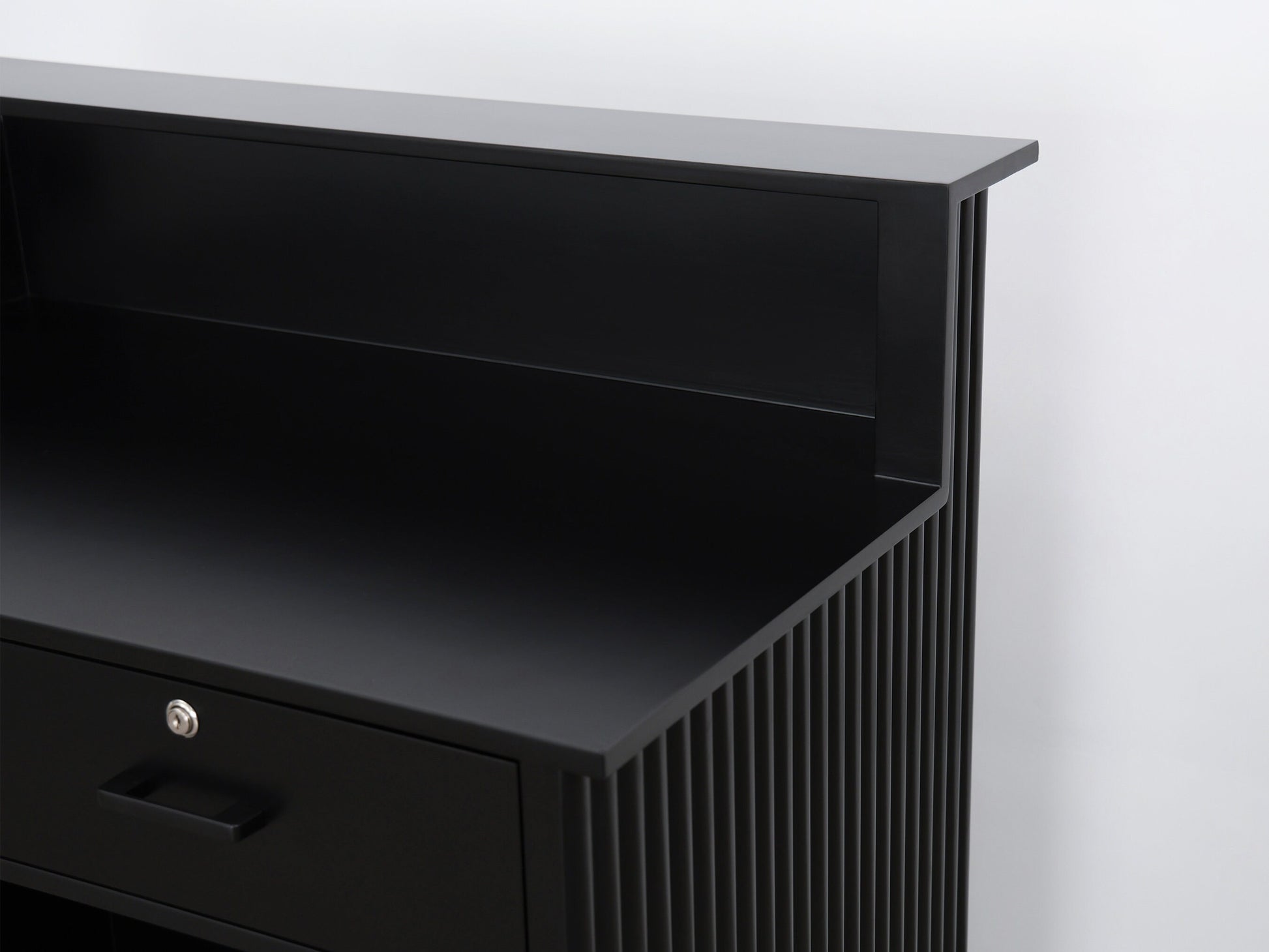 39" Black Tambour Reception Desk - Free Shipping