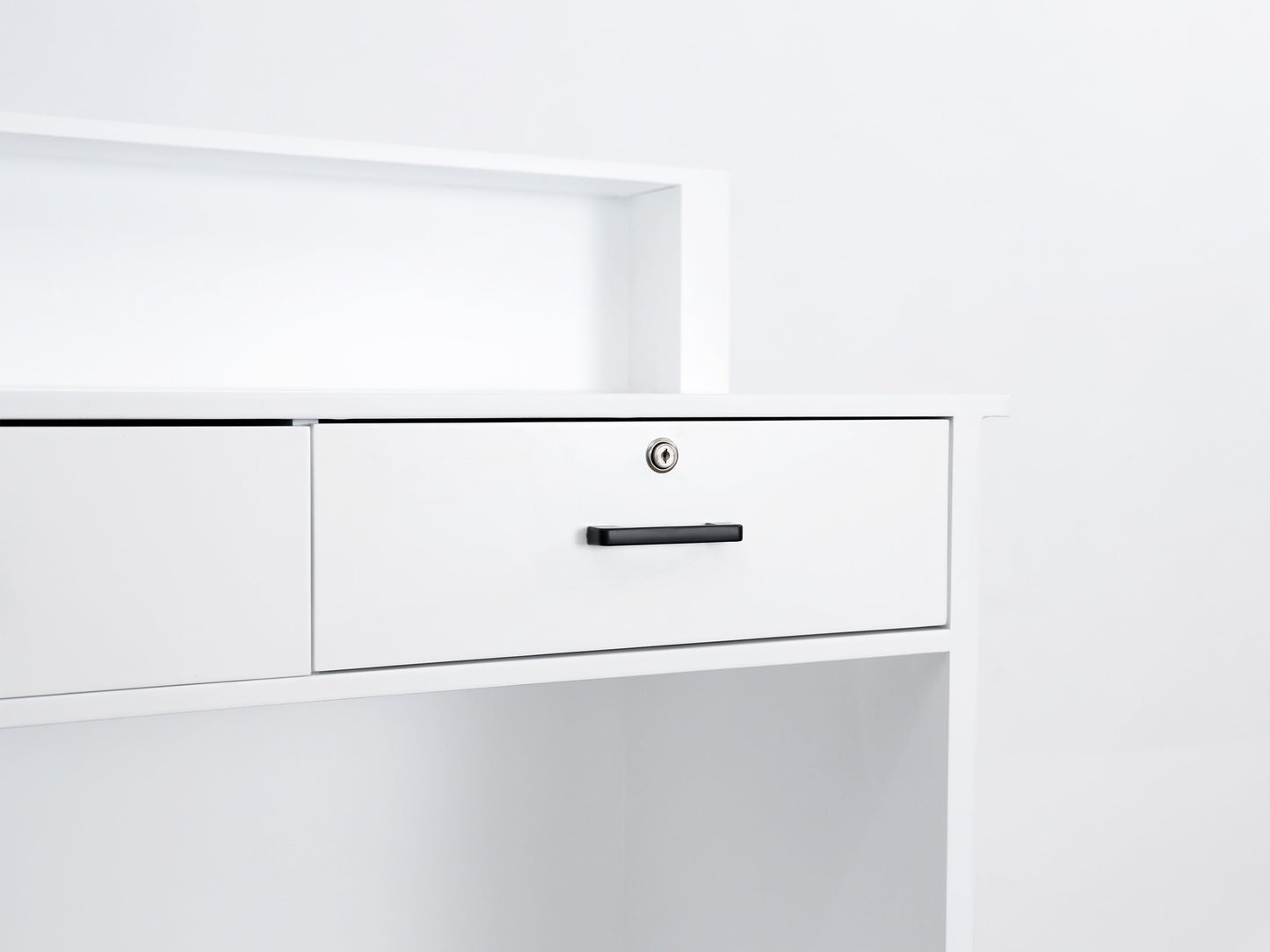 39" White Tambour Reception Desk - Free Shipping