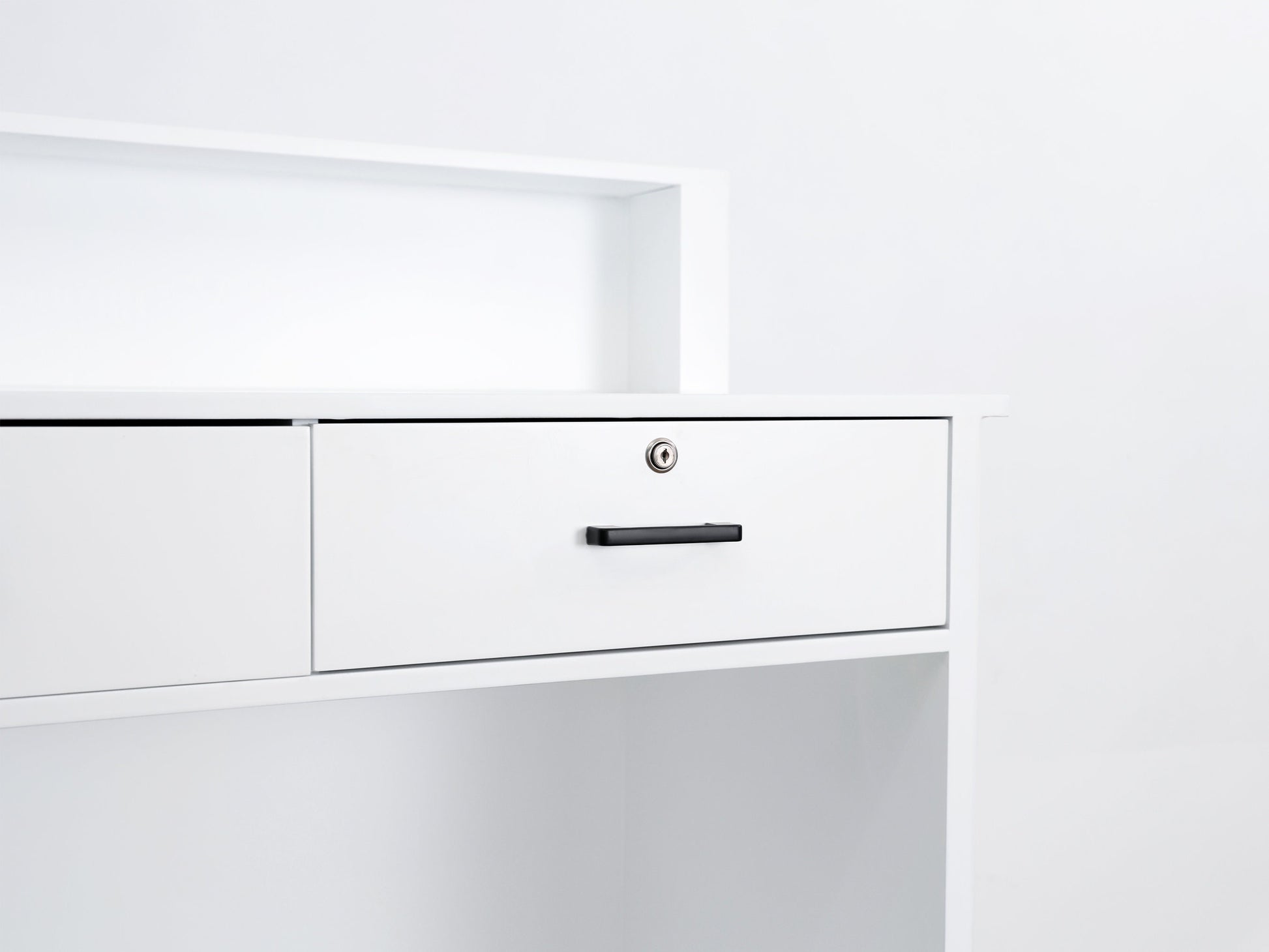 39" White Tambour Reception Desk - Free Shipping
