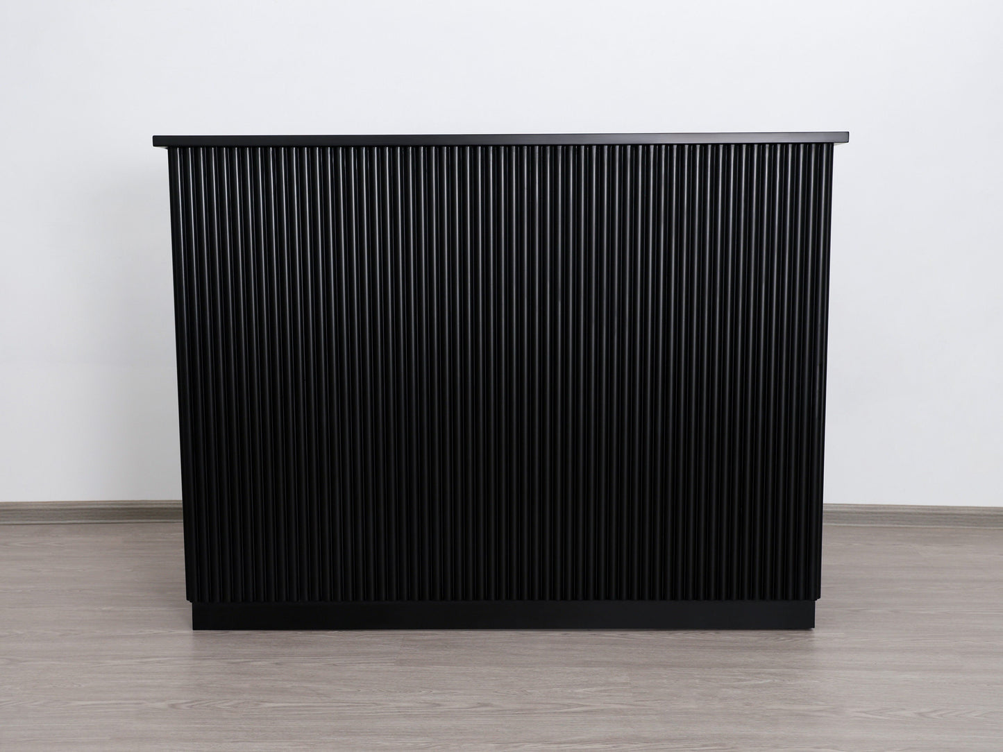 59" Black Tambour Reception Desk - Free Shipping