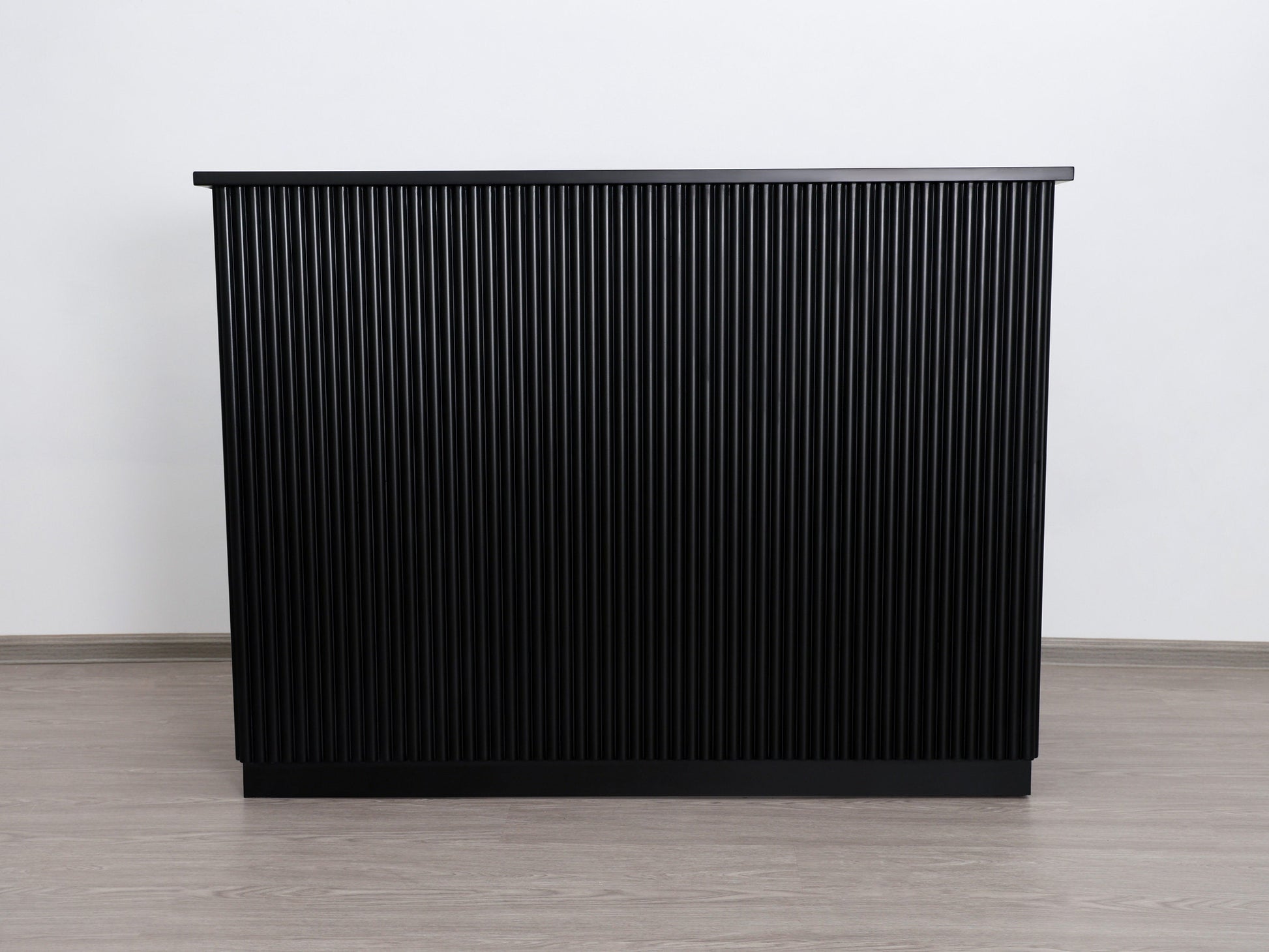 59" Black Tambour Reception Desk - Free Shipping