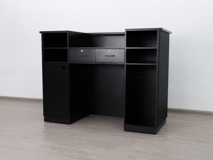 59" Black Tambour Reception Desk - Free Shipping