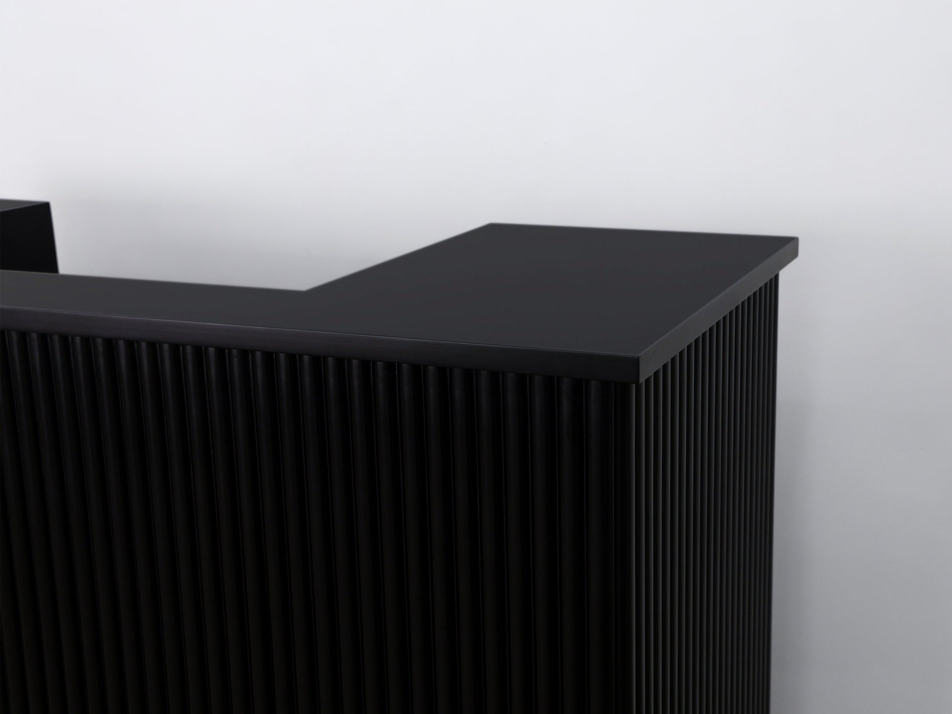 59" Black Tambour Reception Desk - Free Shipping