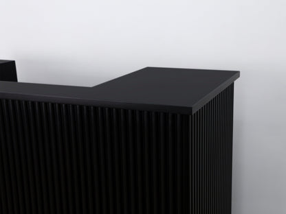59" Black Tambour Reception Desk - Free Shipping
