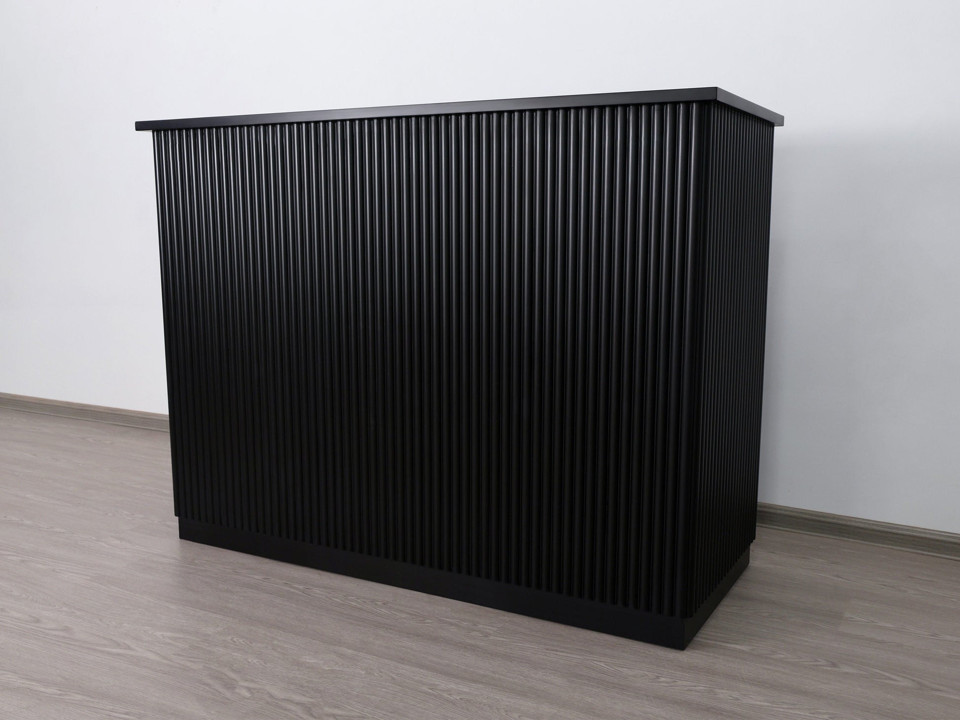 59" Black Tambour Reception Desk - Free Shipping