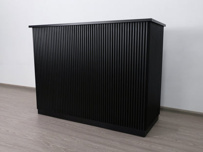 59" Black Tambour Reception Desk - Free Shipping