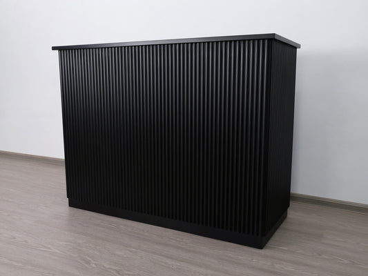 59" Black Tambour Reception Desk - Free Shipping