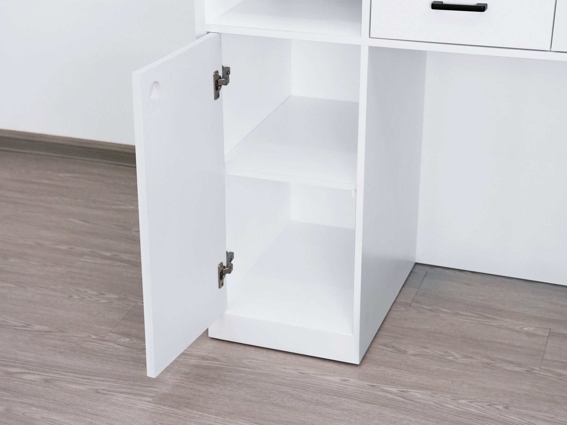 59" White Tambour Reception Desk - Free Shipping