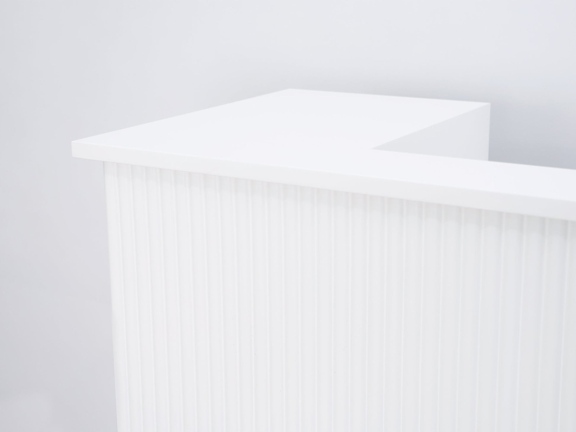 59" White Tambour Reception Desk - Free Shipping