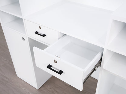 59" White Tambour Reception Desk - Free Shipping