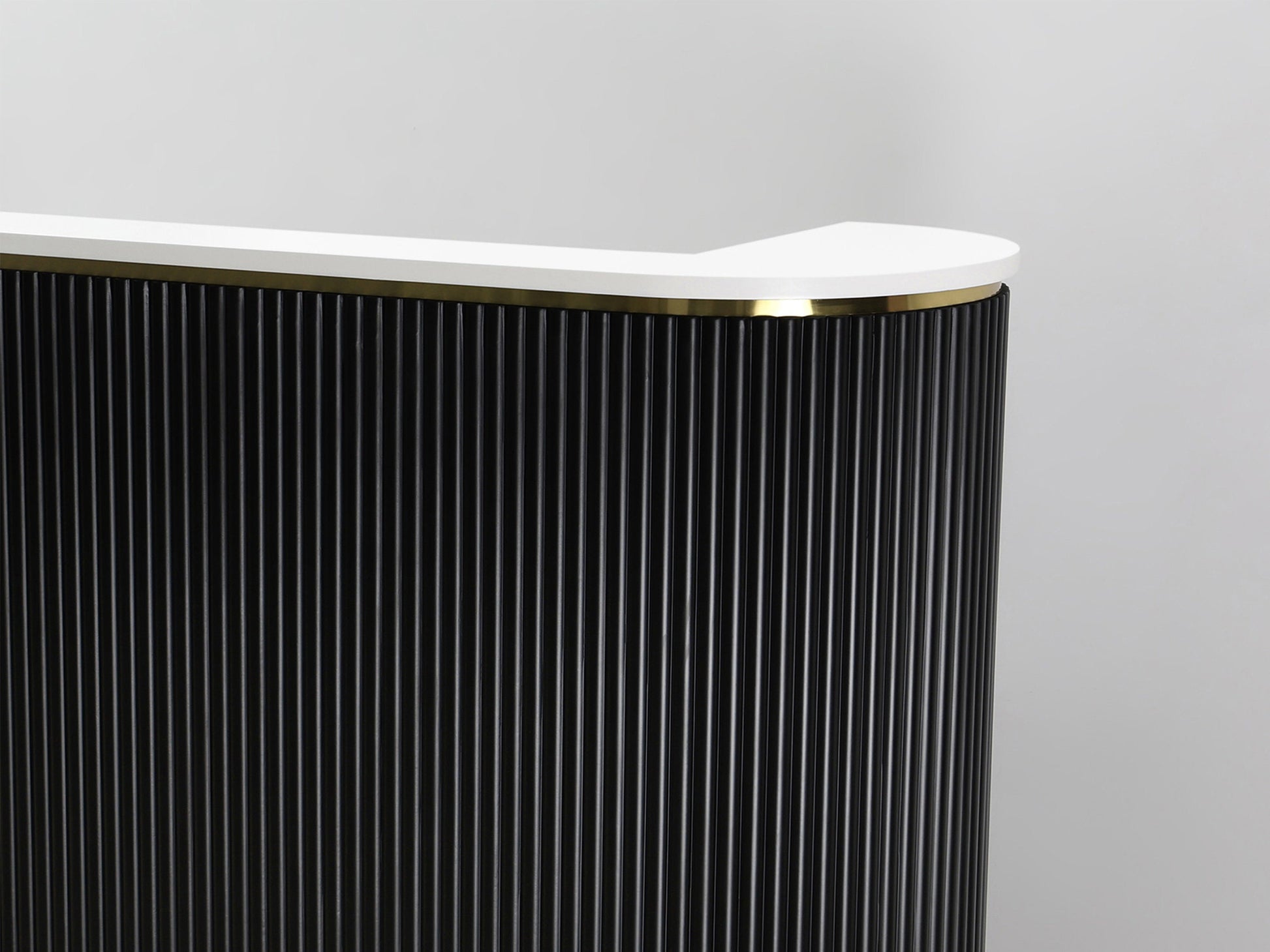 83" Black Tambour Reception Desk - Free Shipping