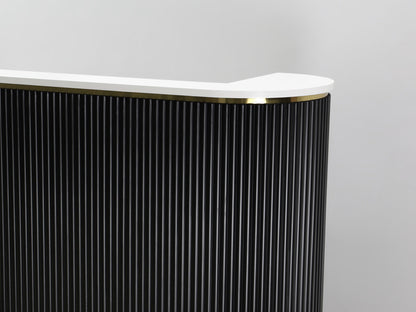 83" Black Tambour Reception Desk - Free Shipping