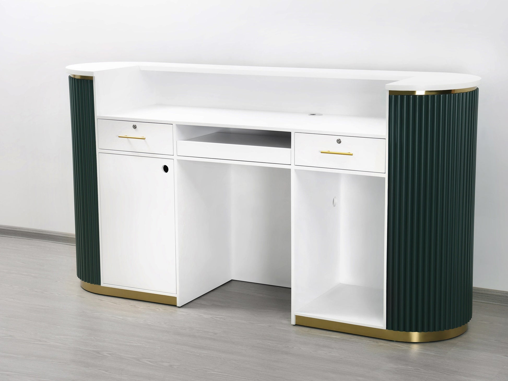 83" Evergreen Tambour Reception Desk - Free Shipping