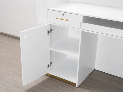 83" White Tambour Reception Desk - Free Shipping