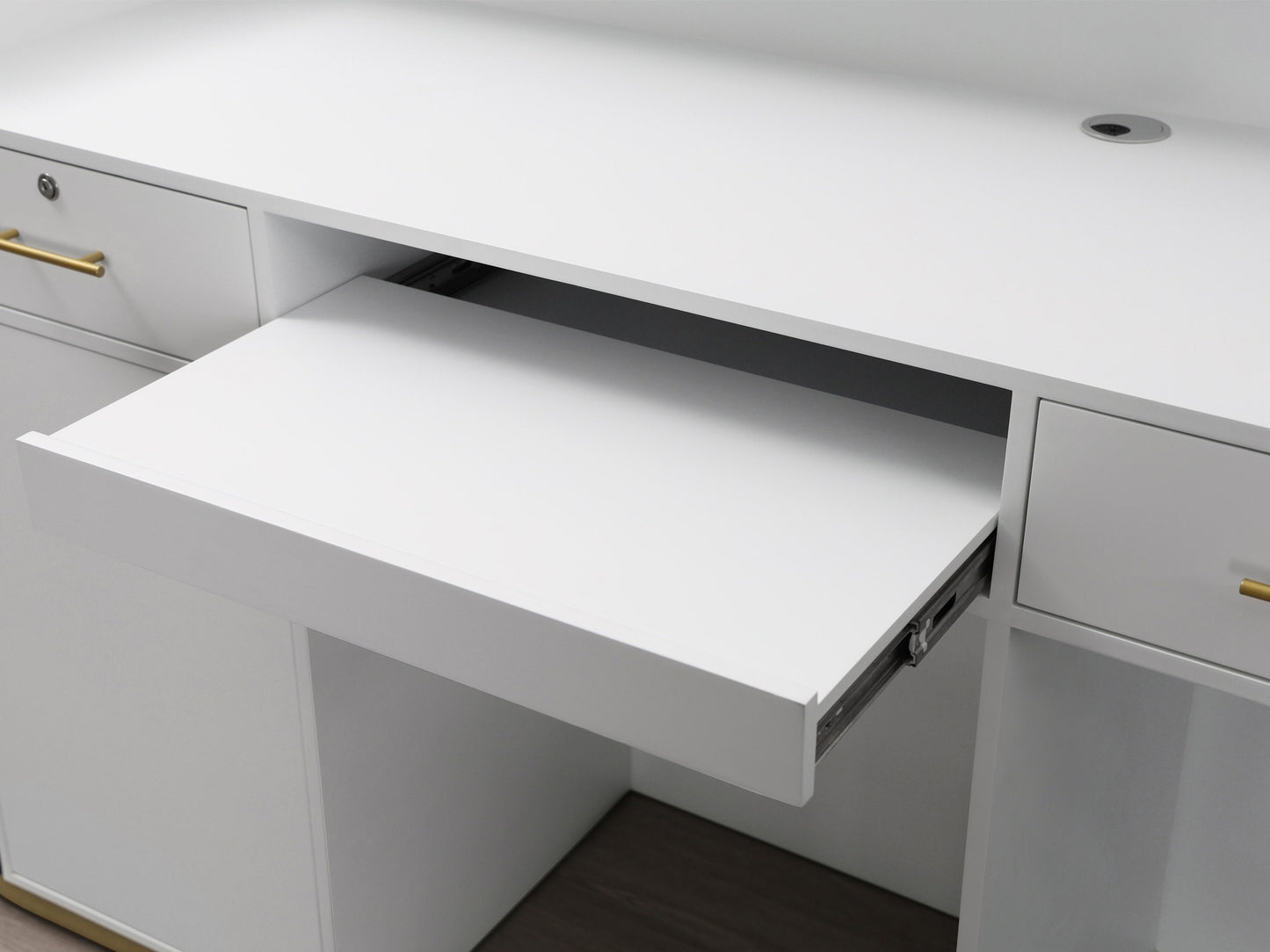 83" White Tambour Reception Desk - Free Shipping