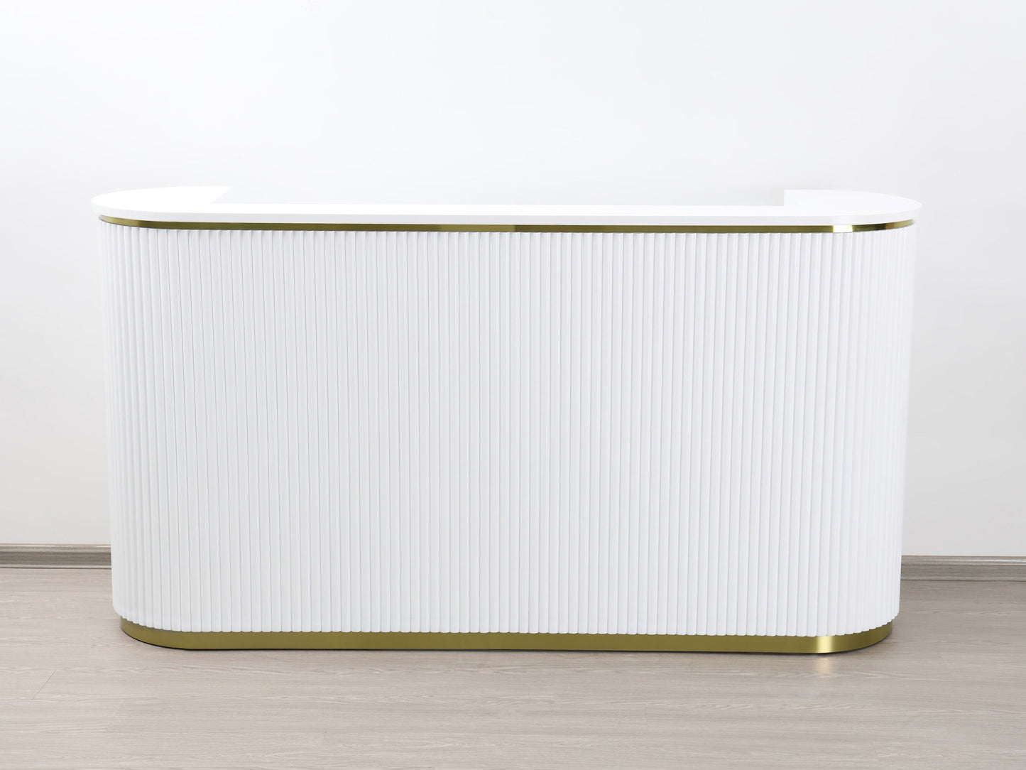 83" White Tambour Reception Desk - Free Shipping
