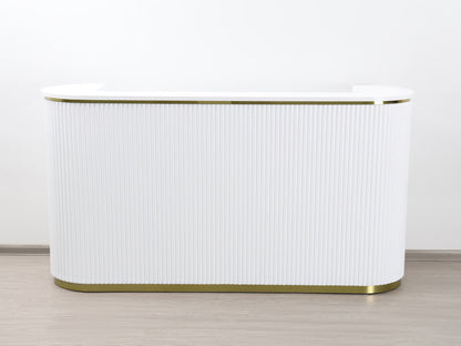 83" White Tambour Reception Desk - Free Shipping