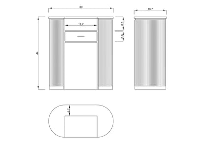 39" Slate Blue Tambour Reception Desk - Free Shipping