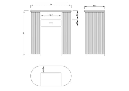 PREORDER Mila Classic Walnut Tambour Reception Desk - Small (39")