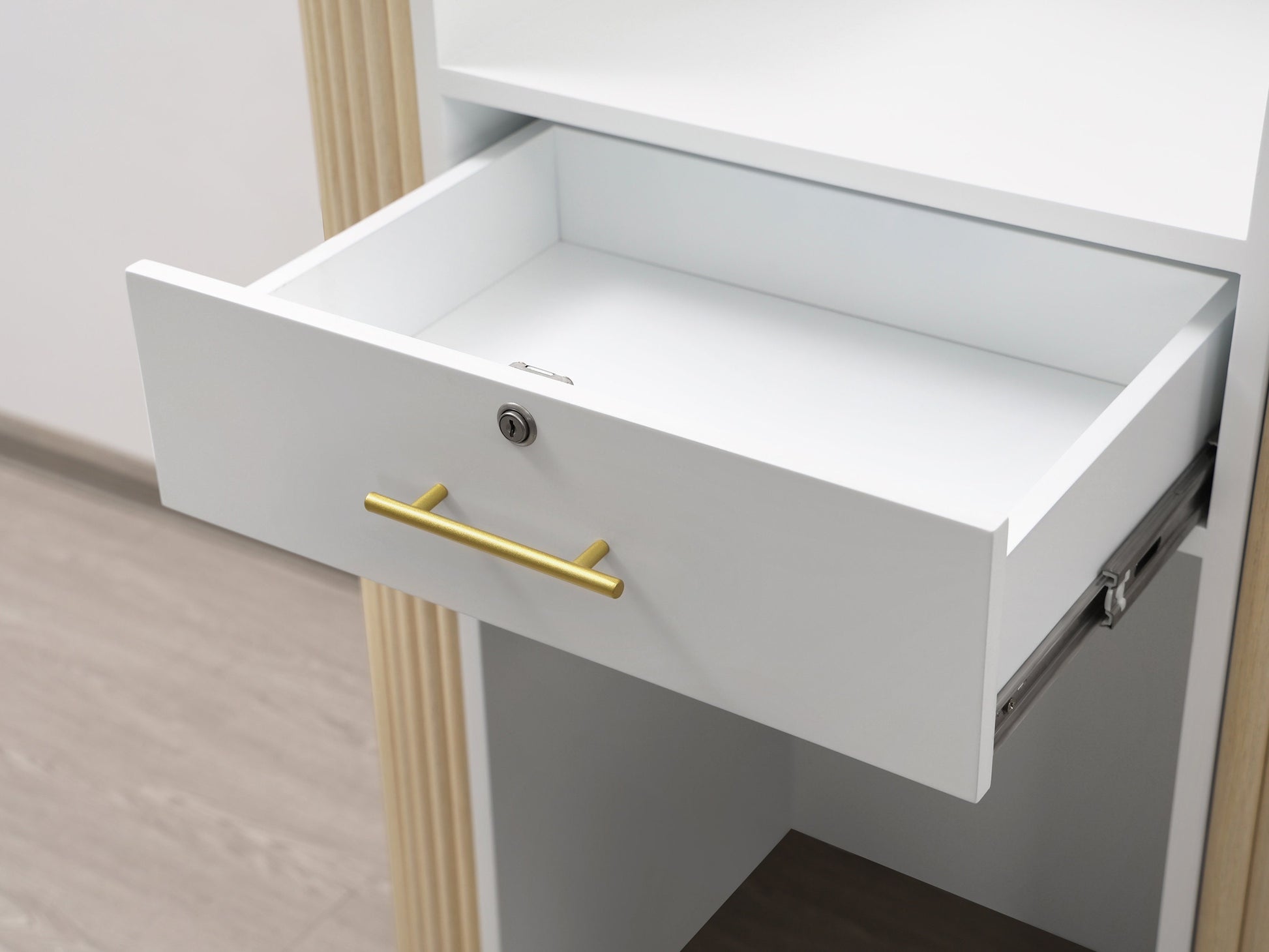 39" Natural Oak Tambour Reception Desk - Free Shipping