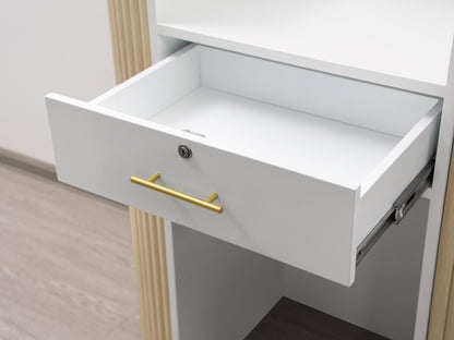 39" Natural Oak Tambour Reception Desk - Free Shipping