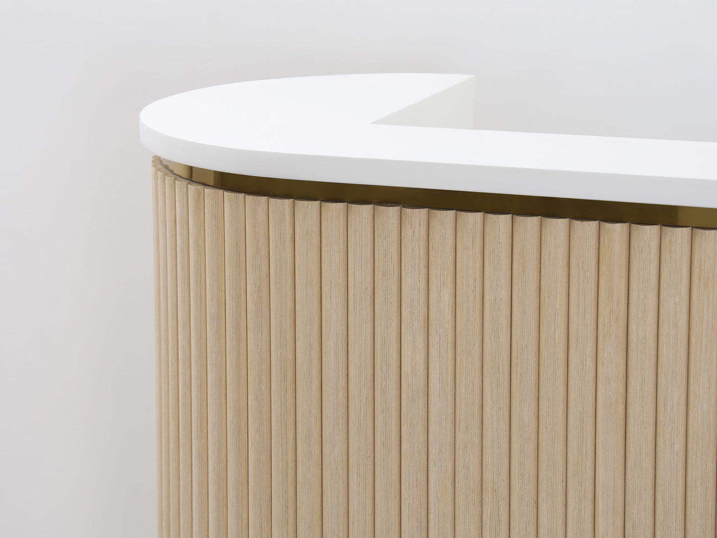 39" Natural Oak Tambour Reception Desk - Free Shipping