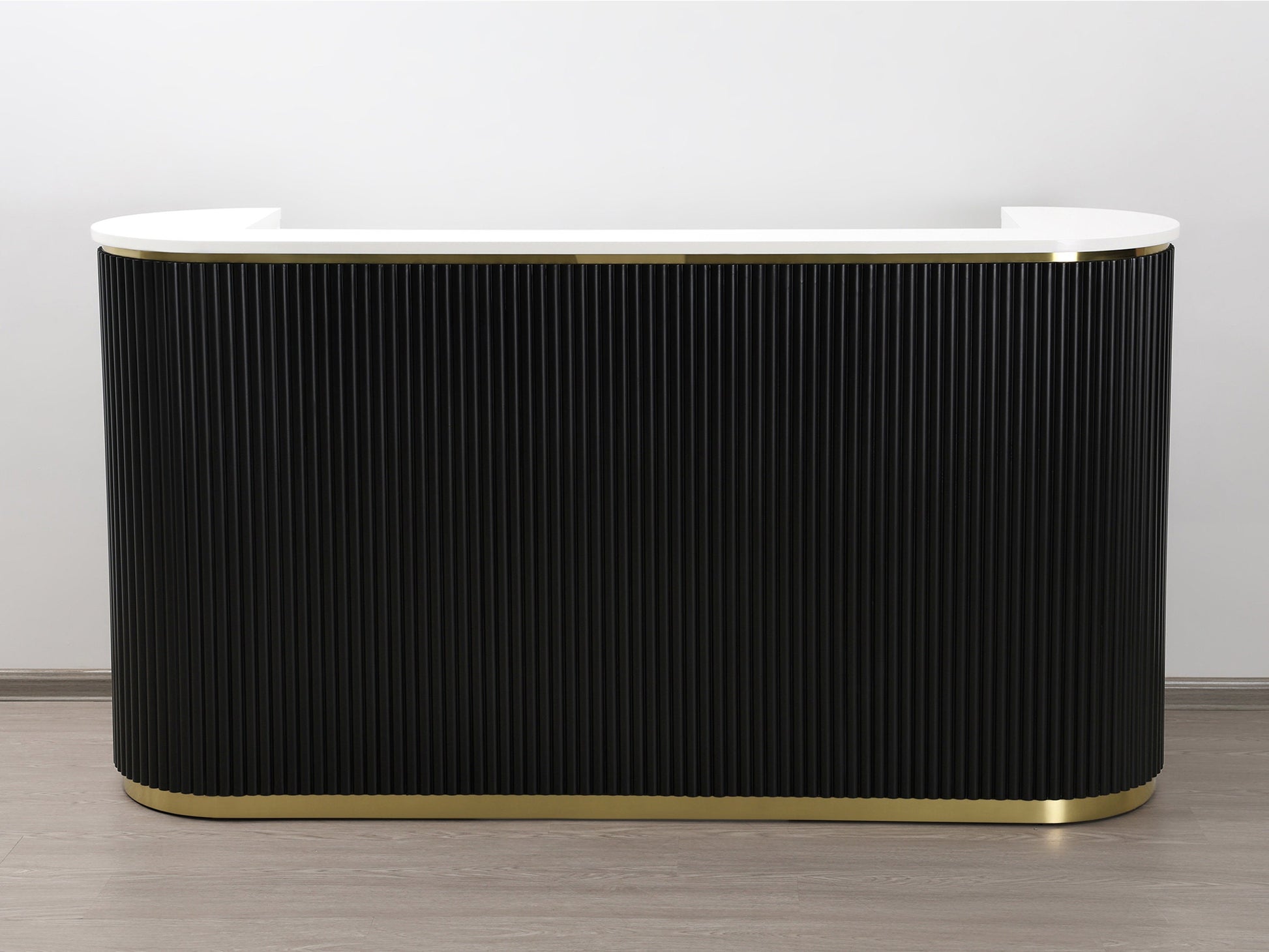 83" Black Tambour Reception Desk - Free Shipping